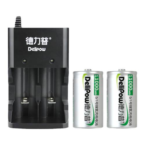 德力普1号充电电池大容量燃气灶热水器通用充电器D型一号LR20大号1.5v锂电正品煤气灶天然气灶专用电池套装