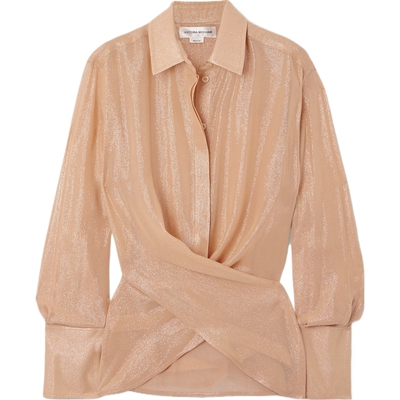 【折扣】Victoria Beckham 女轻熟围绕效果金属感雪纺绸衬衫