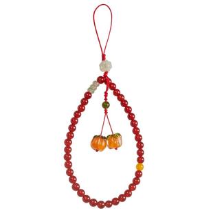 柿柿如意玛瑙珠串手机链绳手腕款女式可爱精致绝美高级感挂件挂饰