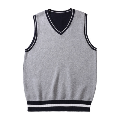 春秋校服毛衣园背心中小学生针织马甲藏青色英伦学院风班服坎肩