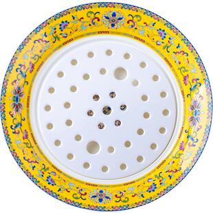 景德镇家用骨瓷蒸盘器双层过滤深盘陶瓷滤水菜盘大号水果盘饺子盘