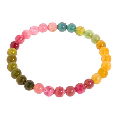 糖果碧玺手链女彩色宝石弹力手串