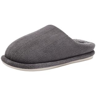 2023年冬季新款纯色黑灰保暖加厚包头拖鞋棉拖男士时尚家居鞋