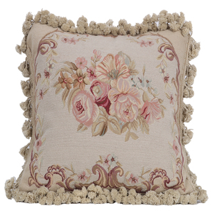 粗细针结合绒绣刺绣沙发不含芯套十字绣枕套纯手工羊毛抱枕套大号