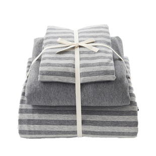 无印天竺棉四件套日式简约良品全棉针织棉床笠床单被套床品三件套