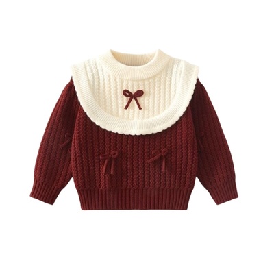 水貂绒针织打底衫秋冬款圆领卡通