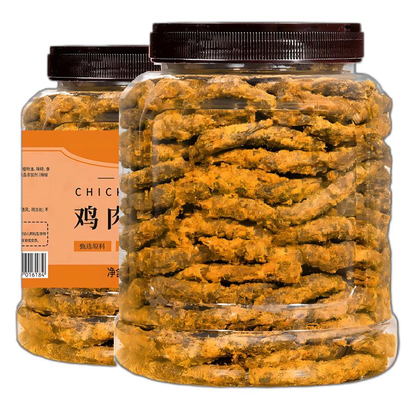高蛋白鸡肉板条500g罐装香辣味沙嗲味鸡胸肉手撕鸡肉条