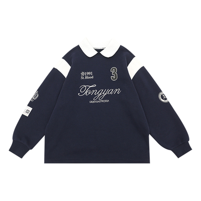 男童加绒卫衣保暖上衣加厚POLO衫