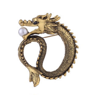 复古宫廷风龙形蛇形胸针合金镀金西装衬衫衣领别针个性装饰品现货