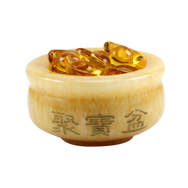 摆件客厅工艺品慈缘正堂黄玉复古