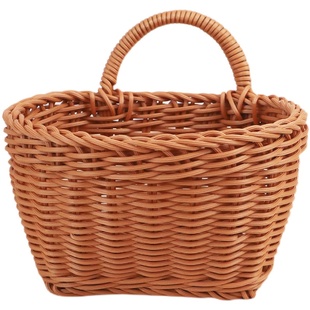 仿藤编收纳篮姜蒜收纳筐厨房壁挂整理挂篮放生姜大蒜收纳盒编织篮