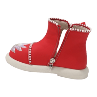 女童汉服鞋子儿童拜年靴子2026冬季新款古风国风加绒绣花宝宝冬鞋