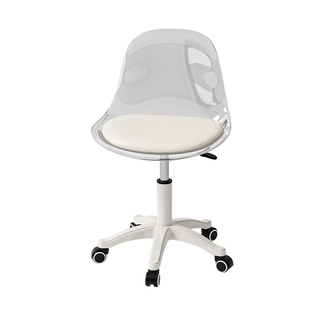 化妆椅家用椅子靠背梳妆台奶油风凳子女生卧室升降滑轮转椅美甲凳