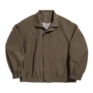 海上公路旗舰店复古工装风简约立领夹克男士2024秋季珠地棉外套