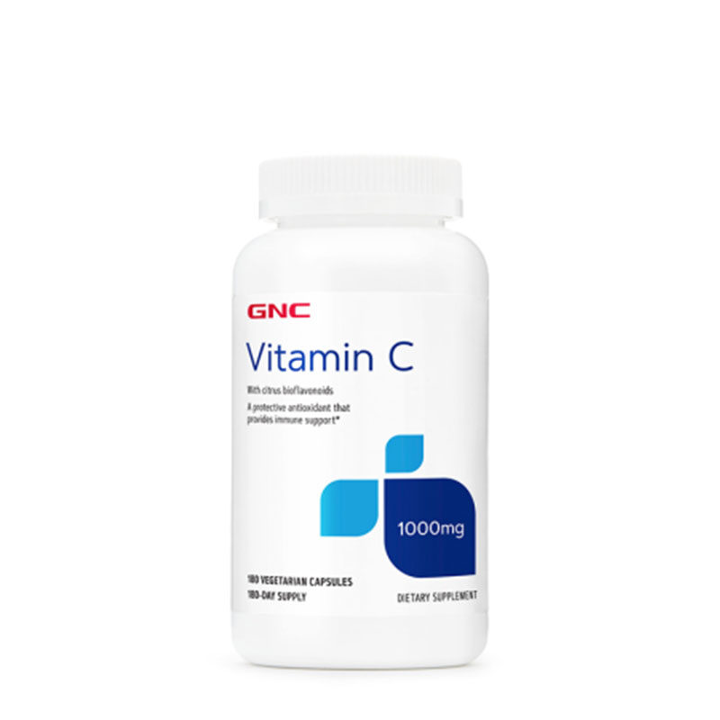 现货GNC王子异同款美国GNC健安喜天然玫瑰果VC维生素C1000mg180粒