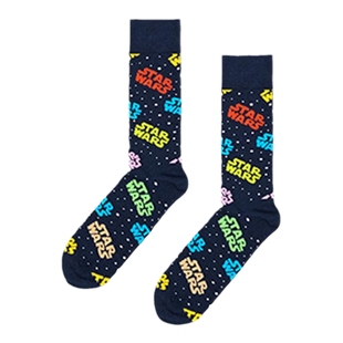 Happy Socksx Star Wars联名秋季款袜子男女款袜多巴胺时尚中筒袜