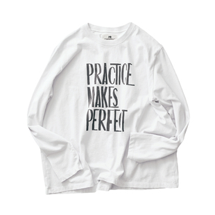 桑妮库拉/Sunny clouds 字母印花长袖纯棉T恤套头打底男