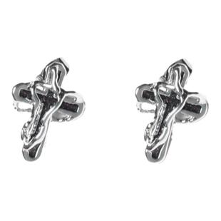 【Losing Bargain】原创荆棘十字架闪粉滴油耳钉小众设计感耳饰男