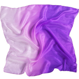 舞蹈手绢紫红色白色的民族跳舞手帕粉色小方巾真丝红绸丝巾女渐变