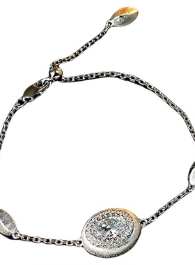 气质金属拉丝925银中古风手链