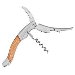 意大利进口Legnoart 家用不锈钢红酒开瓶器多功能木柄海马刀酒刀