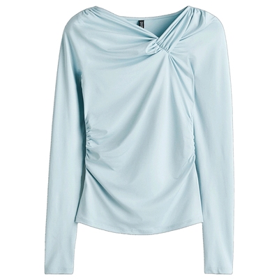 HM女装T恤春季扭结内搭打底衫长袖保暖设计感掐腰修身上衣1313818