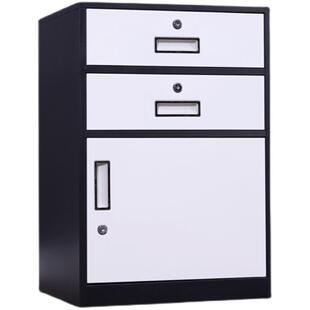 办公矮柜文件柜铁皮柜带锁小柜子储物柜工具柜带轮桌下收纳抽屉柜