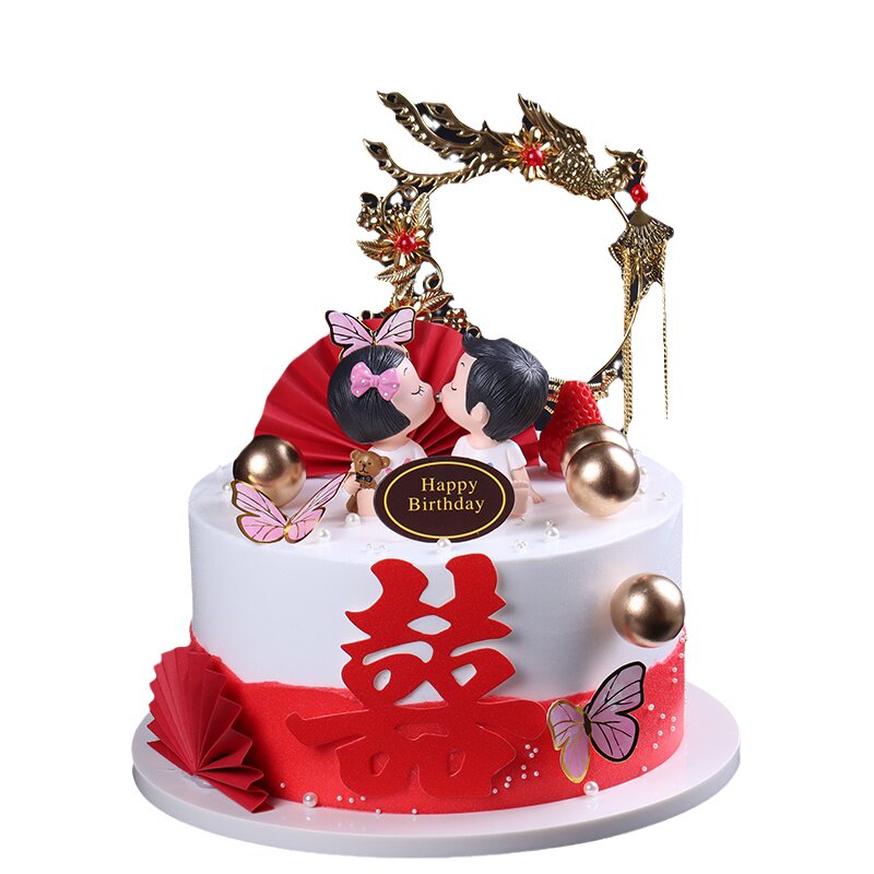 结婚贺寿生日拍照道具蛋糕模型