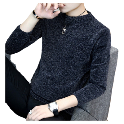 加绒加厚修身冬季打底衫男士毛衣