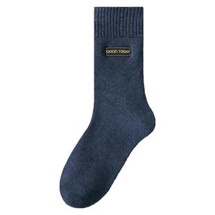 雅鹿袜子男士秋冬季中筒袜加厚毛圈袜子男款棉袜青少年袜长袜