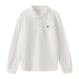 POLOWALK童装新品秋冬新款男女童翻领长袖上衣套头打底基础百搭T