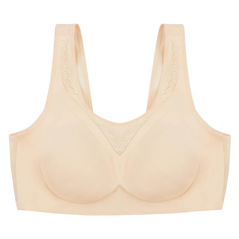 古今女无钢圈收副乳胸罩透气网纱无痕粉底液内衣美背大U露背文胸
