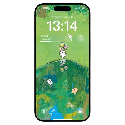 线条小狗春天绿色春游池塘游泳森林iphone手机壁纸主题高清图片58