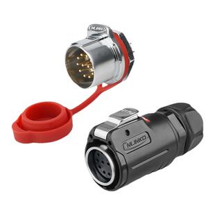 凌科LP-24航空插头3芯接插件-19芯单孔螺纹装面板ip68防水连接器