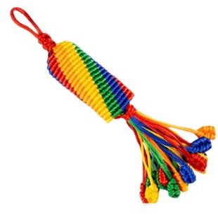 西藏特产吉祥哈达五彩线五色绳手工编织 金刚结汽车载内挂饰挂件