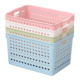 厨房浴室收纳盒 塑料收纳篮收纳筐 塑料大号整理储物盒置物篮桌面
