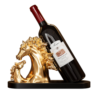 马到成功红酒架摆件轻奢高档创意客厅玄关餐边柜玻璃柜酒柜装饰品