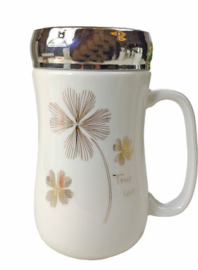 陶瓷水杯茶杯马克杯带盖大容量