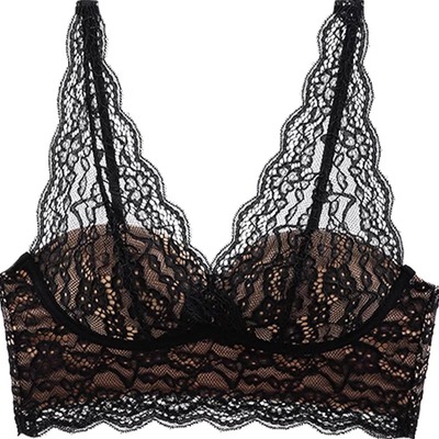法式蕾丝小胸聚拢收副乳文胸