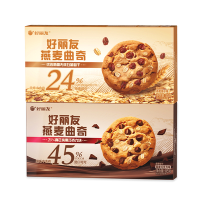 【新品】好丽友燕麦曲奇提子巧克力味早餐代餐休闲办公解馋小零食