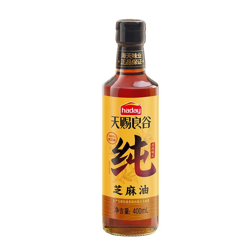 haday天赐良谷纯芝麻香油400ml凉菜拌面火锅油碟炒菜家庭厨房调料