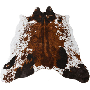 仿真瑕疵牛皮斑马纹地毯北欧美式客厅卧室玄关异形薄款地垫可水洗