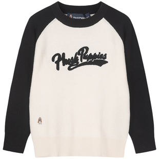 暇步士童装儿童套头毛衣秋冬新款男童绵羊毛线衣女童撞色内搭