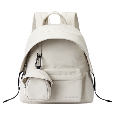 热风2026新款帽檐双肩包女运动