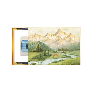 日照金山电表箱装饰画2026新款山水风景配电箱电闸盒遮挡挂画餐厅
