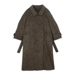 美丽客栈大码女装2025冬新款咖色翻领毛呢外套胖mm双面羊毛大衣女