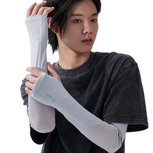 大号防晒袖套男夏季手套冰袖男款防晒加大码冰丝宽松护臂手臂套袖