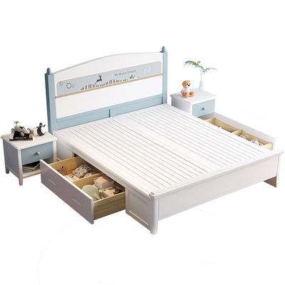 全实木奶油风肤感漆原创外观童床