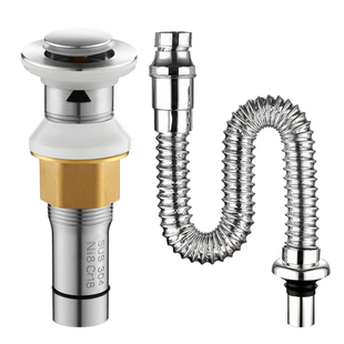 洗手盆下水管防臭排水管软管洗脸池台盆面盆洗脸盆下水器弹跳配件