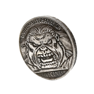 【绿巨人】小尺寸硬币雕刻纪念章 外国钱币流浪币锁骨项链吊坠